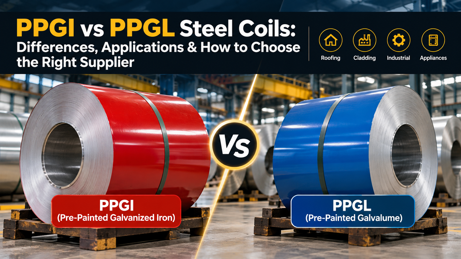 PPGI vs PPGL Steel Coils: Differences, Applications & How to Choose the Right Supplier